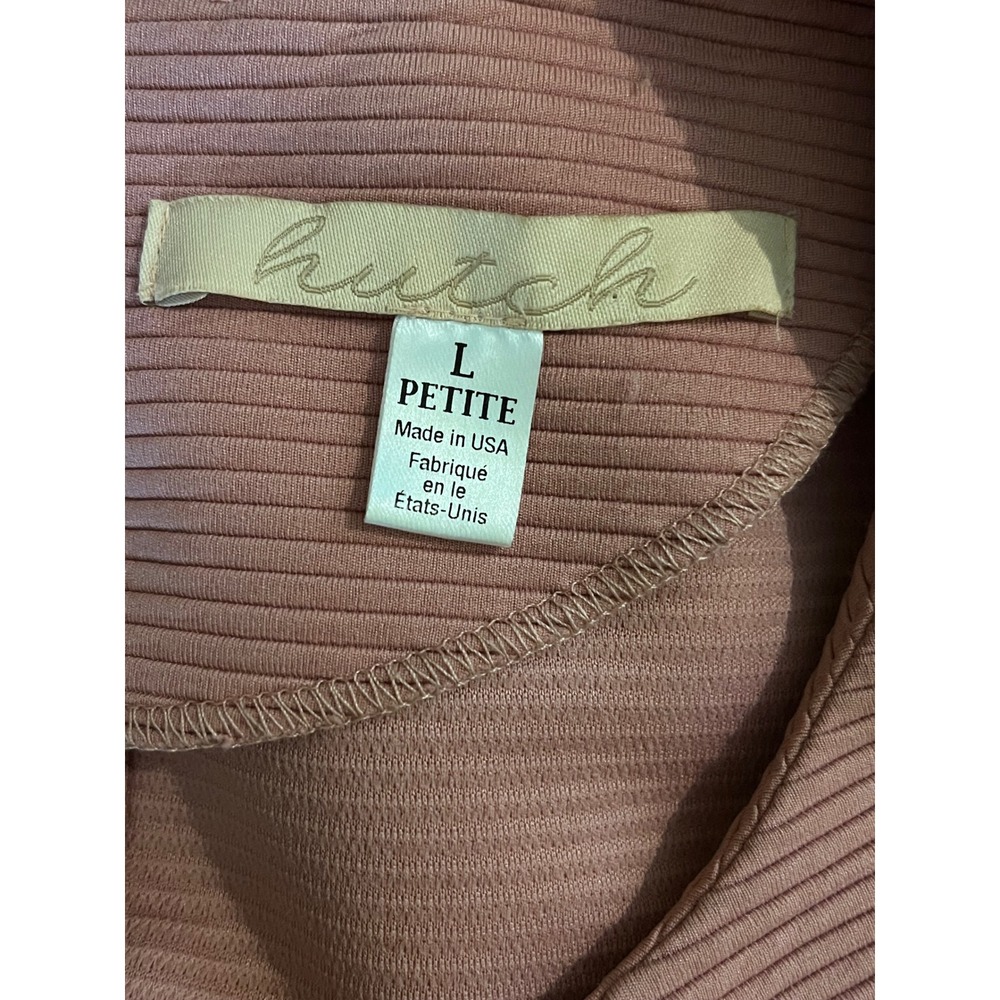 Hutch Pink Ribbed Fit and Flare Short Sleeve Midi Dress Size Large - Picture 3 of 7